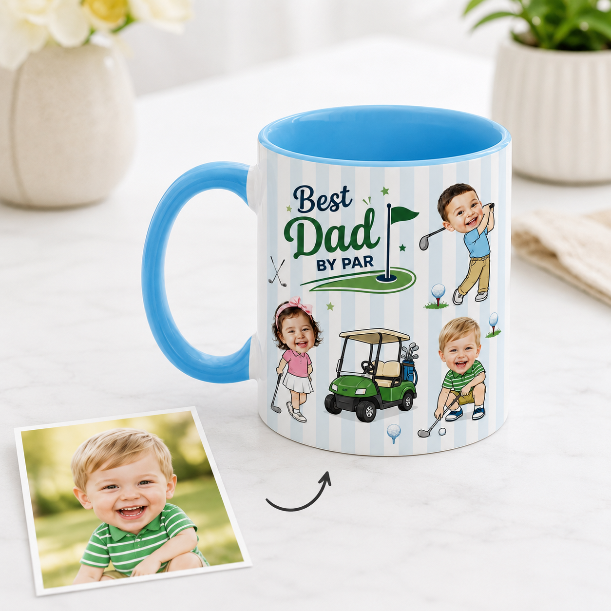 Custom Photo Dad Mug, Personalized Mug Mug For Husband Dad Grandfather TOM99