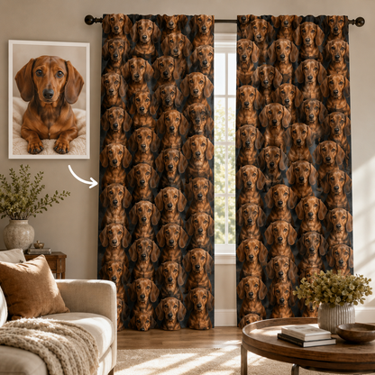 Custom Photo Dog Face Window Curtain | Gift For Dog Lovers