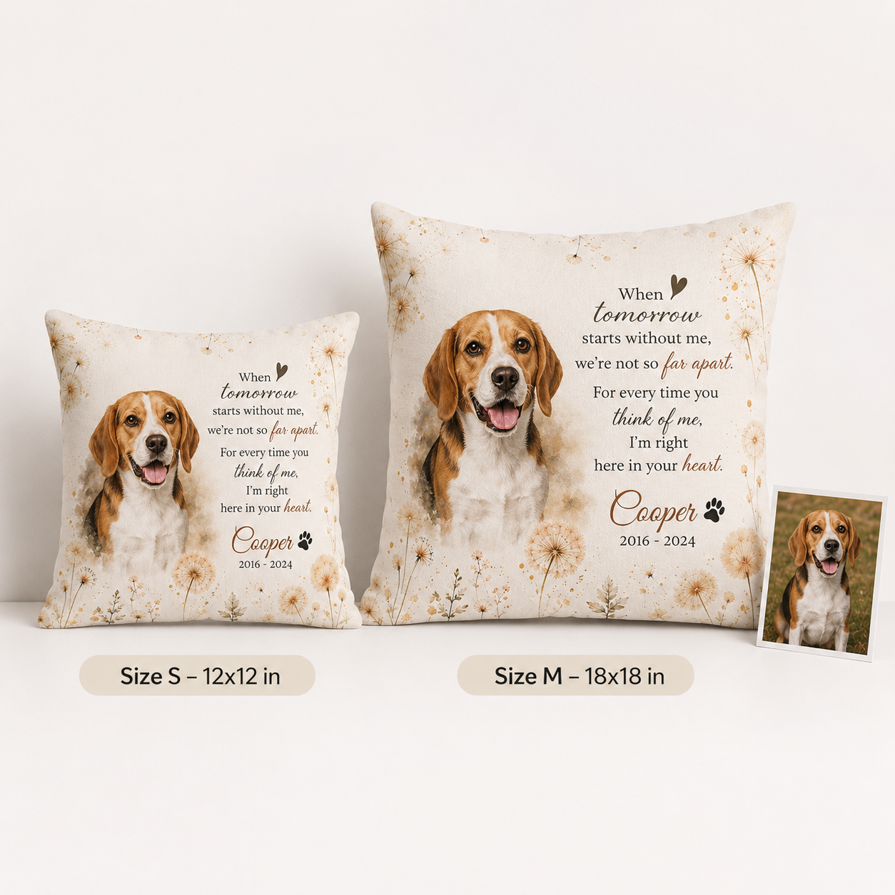 Custom Photo Dog Pillow | Gift For Dog Lovers | Personalized Dog Decor TOM99