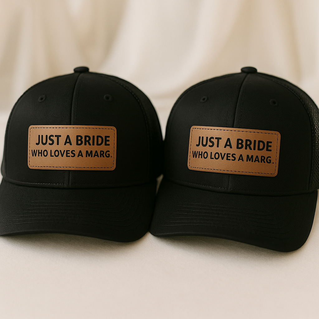 Wedding Trucker Hats – Just a Bride Who Loves a Marg Trucker Cap, Fun Margarita Bachelorette Party Gift VHA163