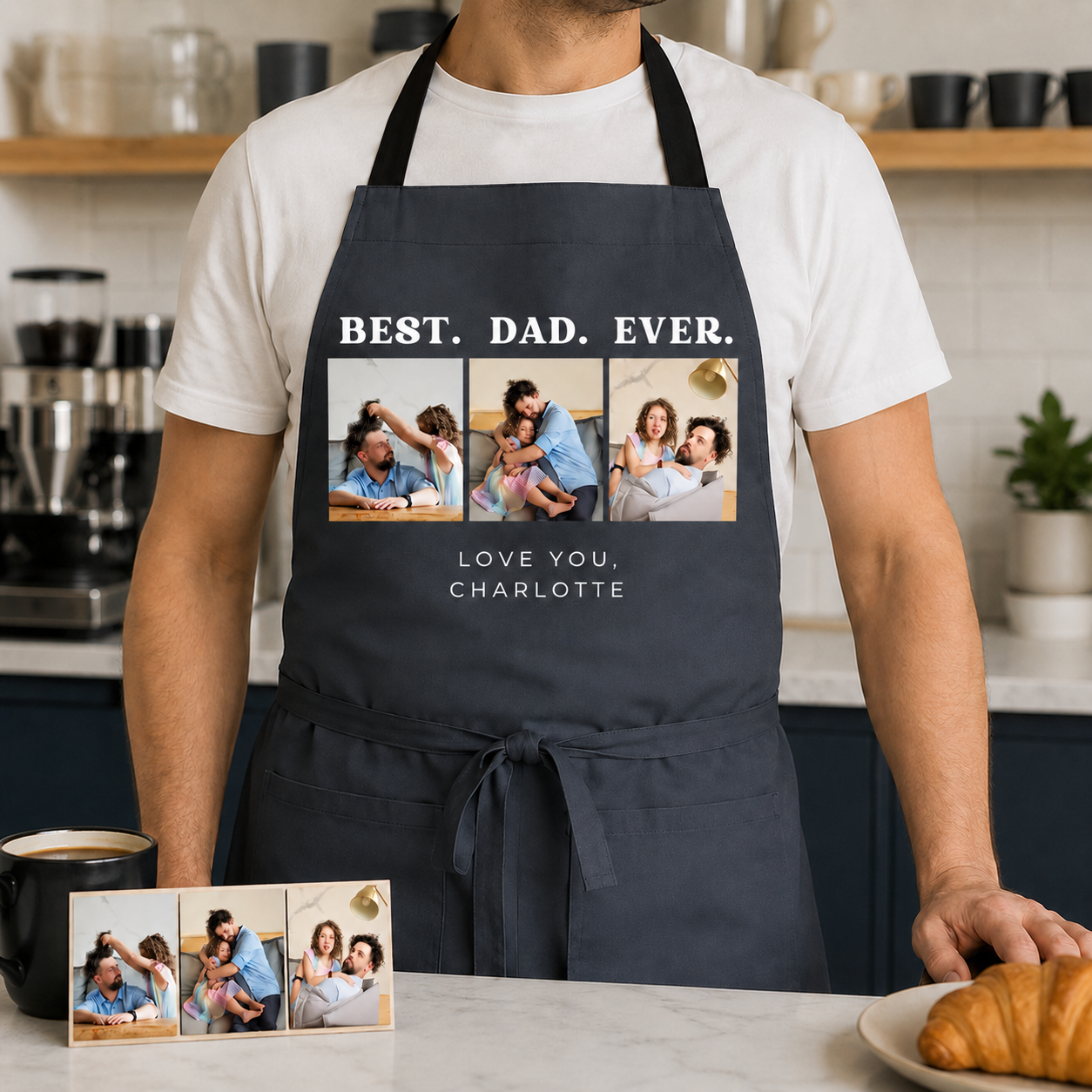 Custom Photo Best Dad Ever Apron, Personalized Apron For Dad, Gifts For Dad - TOM99