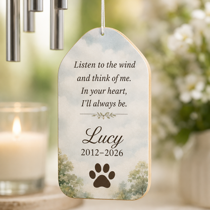 Custom Photo Dog In Loving Memory Wind Chime | Personalized Dog Lovers Gifts | Gift For Dog Lovers TOM99