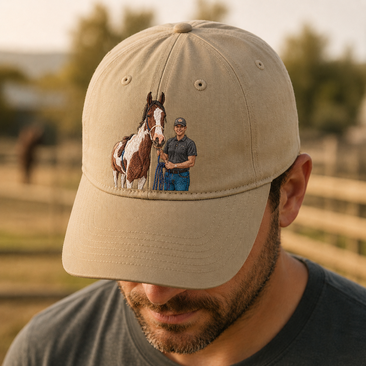 Custom Photo Horse Embroidered Hat  | Gift For Horse Lover Pa99