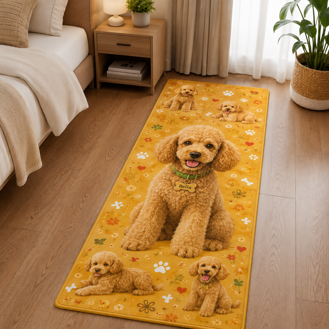 Custom Photo Dog Portrait Runner Rug | Pet Hallway Runner Carpet | Gift For Dog Lovers