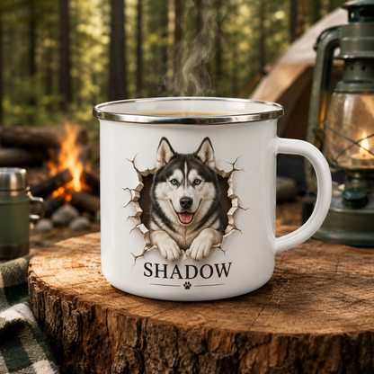 Custom Photo Funny Dog Camping Mug | Gift For Dog Lovers Pa99