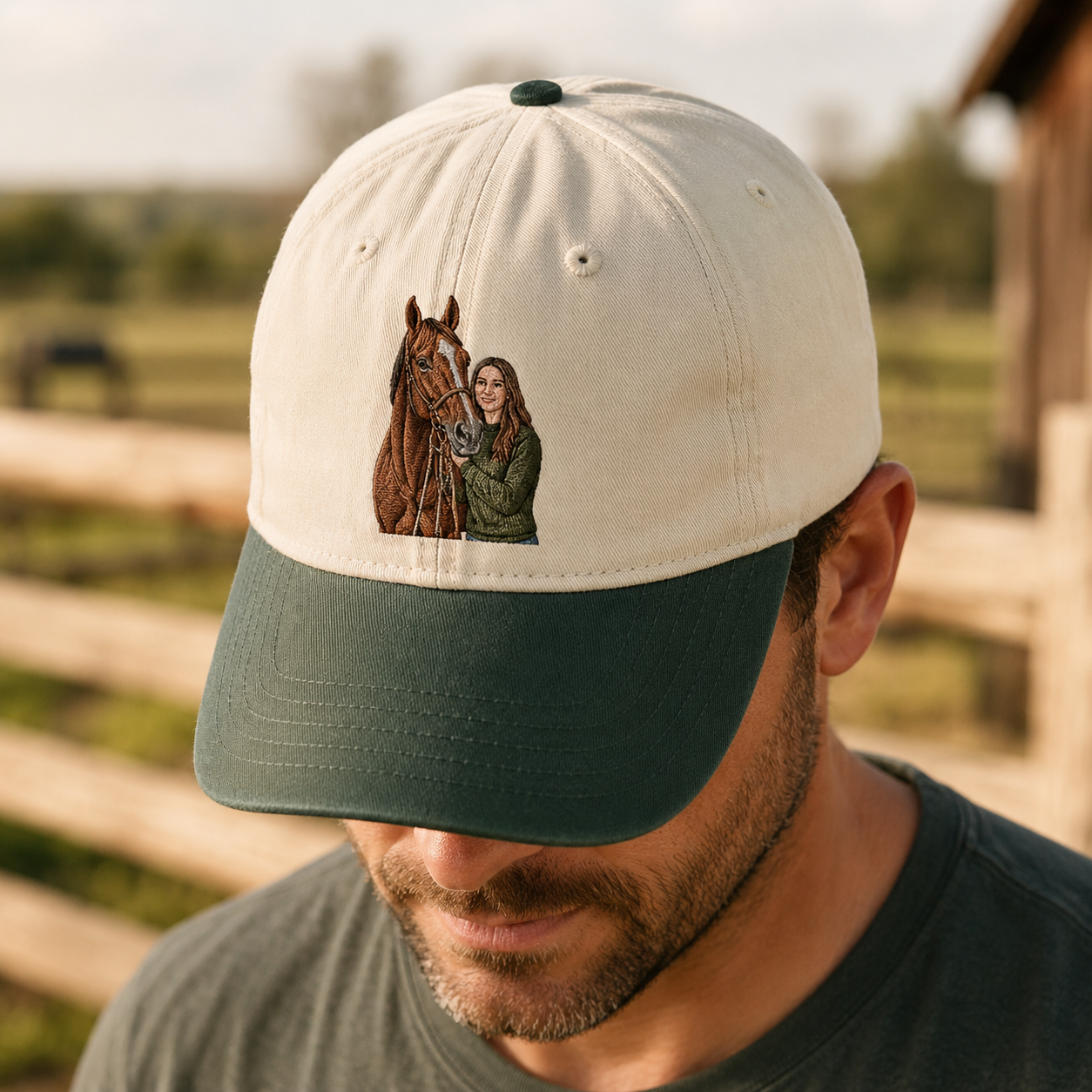 Custom Photo Horse Embroidered Hat  | Gift For Horse Lover Pa99