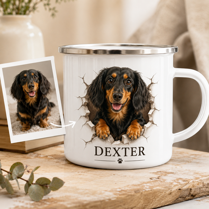 Custom Photo Funny Dog Camping Mug | Gift For Dog Lovers Pa99