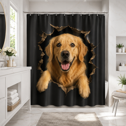 Custom Photo Dog Shower Curtain | Gift For Dog Lovers