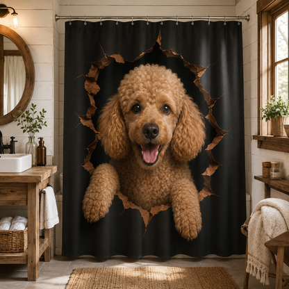 Custom Photo Dog Shower Curtain | Gift For Dog Lovers