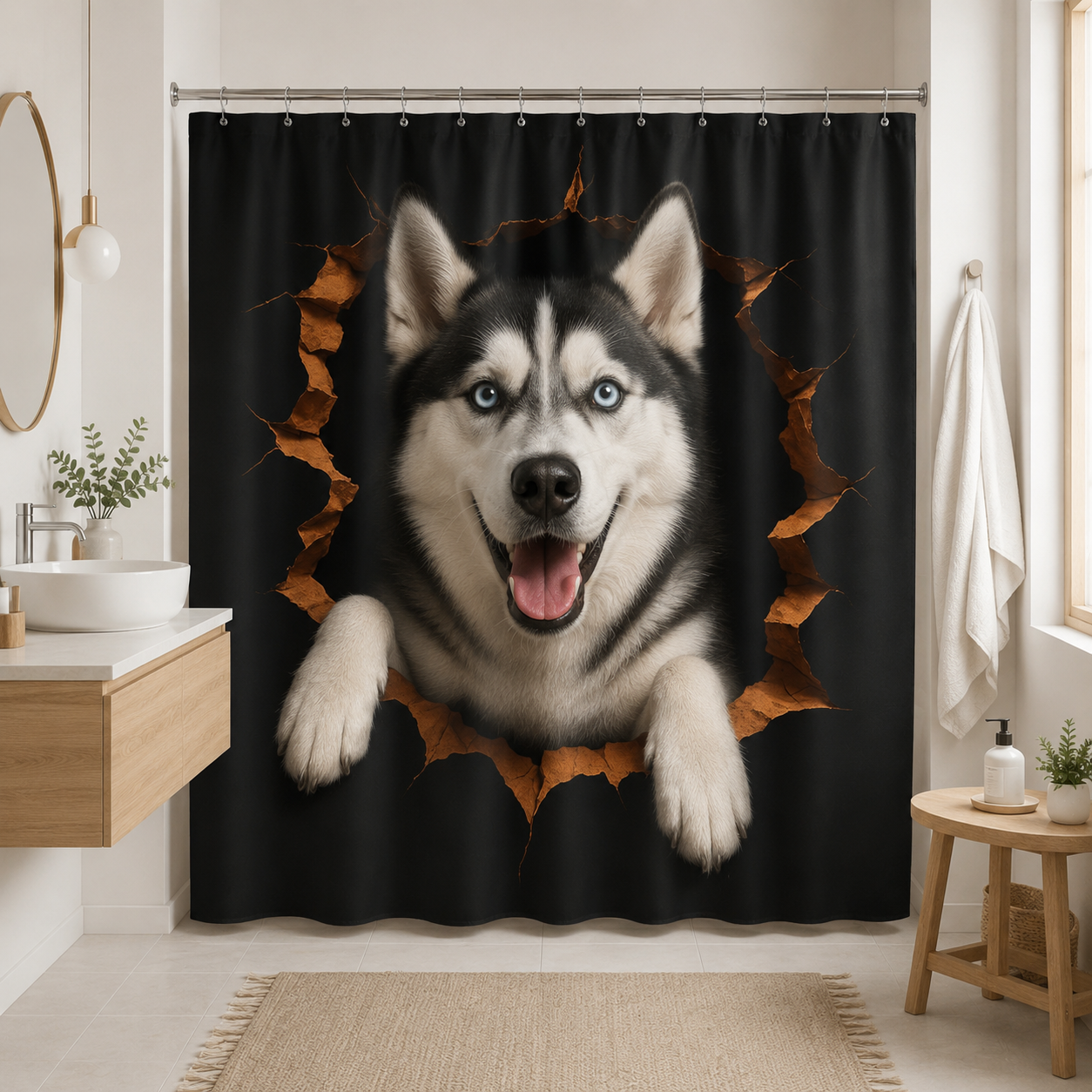 Custom Photo Dog Shower Curtain | Gift For Dog Lovers