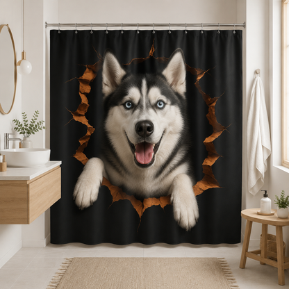 Custom Photo Dog Shower Curtain | Gift For Dog Lovers