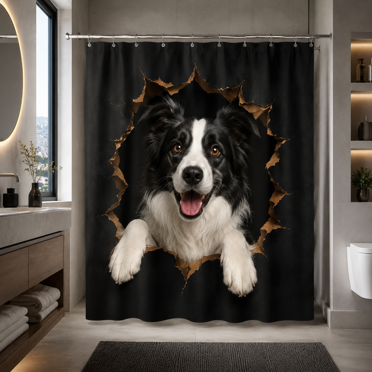 Custom Photo Dog Shower Curtain | Gift For Dog Lovers