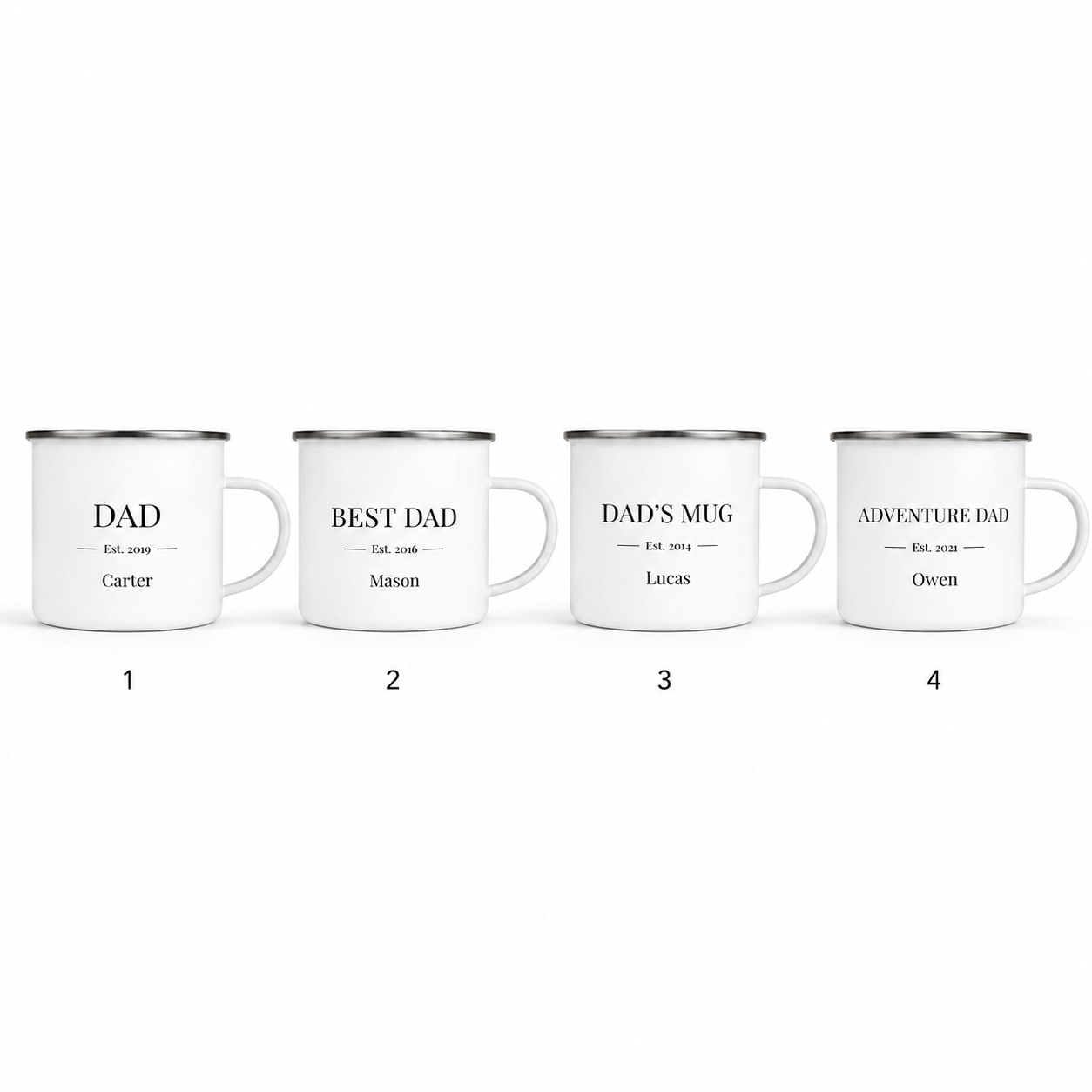 Personalized Dad Camp Mug 12oz, Custom Dad Enamel Cup, Gift For Dad TOM99