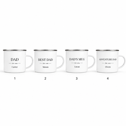 Personalized Dad Camp Mug 12oz, Custom Dad Enamel Cup, Gift For Dad TOM99