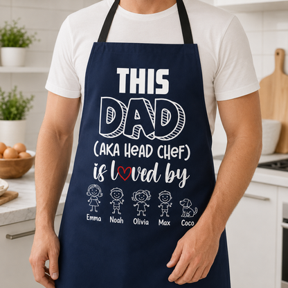 Personalized Dad Chef Apron, Custom Apron For Dad, Gifts For Dad - TOM99