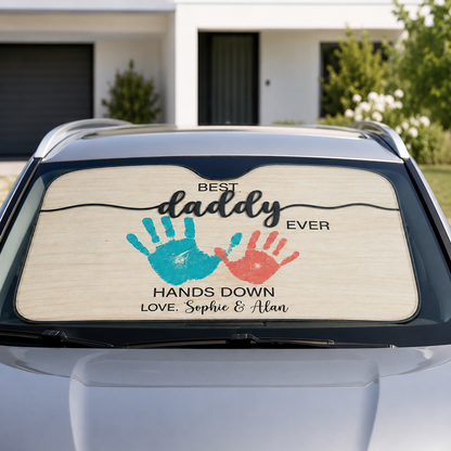 Personalized Best Daddy Car Windshield Sun Shade, Custom Car Sun Shade for Dad, Gift For Dad TOM99