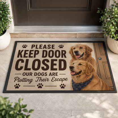 Custom Photo Please Keep Door Closed Dog Doormat | Photo Pet Doormat | Gift For Dog Lovers