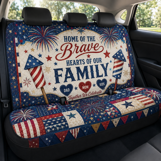Personalized Brave Dad Car Rear Seat Cover, Custom Back Seat Protector For Dad, Gift For Dad TOM99
