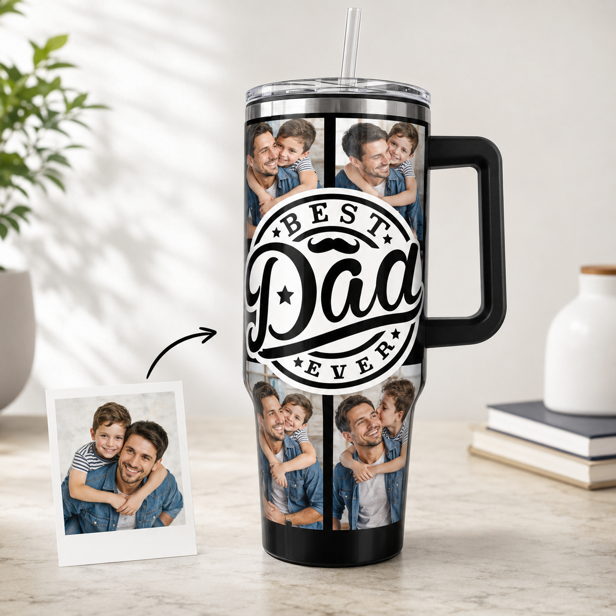 Custom Best Dad Ever 40oz Tumbler, Personalized Dad Tumbler, Father’s Day Gift TOM99