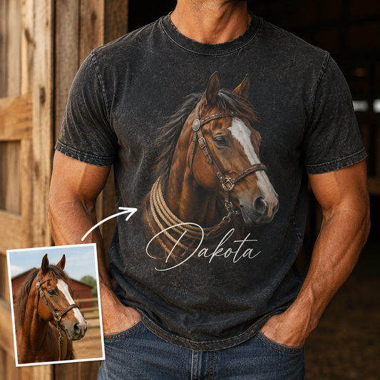 Custom Photo Pure Horse Wash T-Shirt | Personalized Horse Lover Shirt | Gift For Horse Lovers TOM99