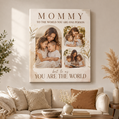 Custom Photo Mommy Canvas Wall Art - Custom Gift For Mom TOM99