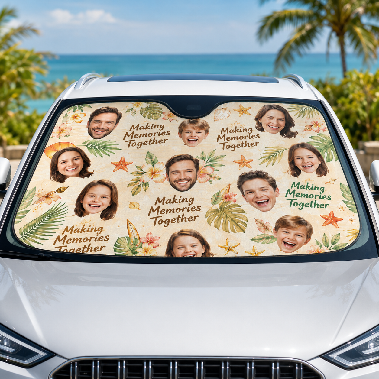 Personalized Dad's Memories Car Windshield Sun Shade, Custom Car Sun Shade for Dad, Gift For Dad TOM99