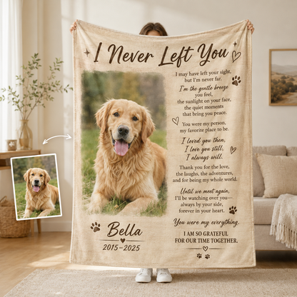 Custom Photo Dog Memorial Blanket | Personalized Dog Lovers Gifts | Gift For Dog Lovers TOM99