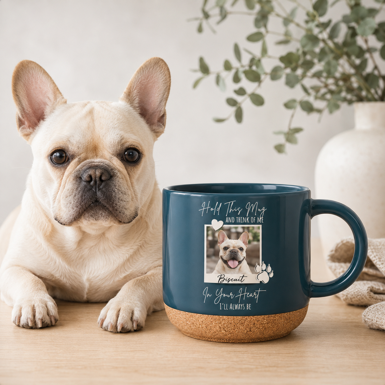 Custom Photo Dog 12oz Cork Mug | Gift For Dog Lovers | Pet Lover Gifts TOM99