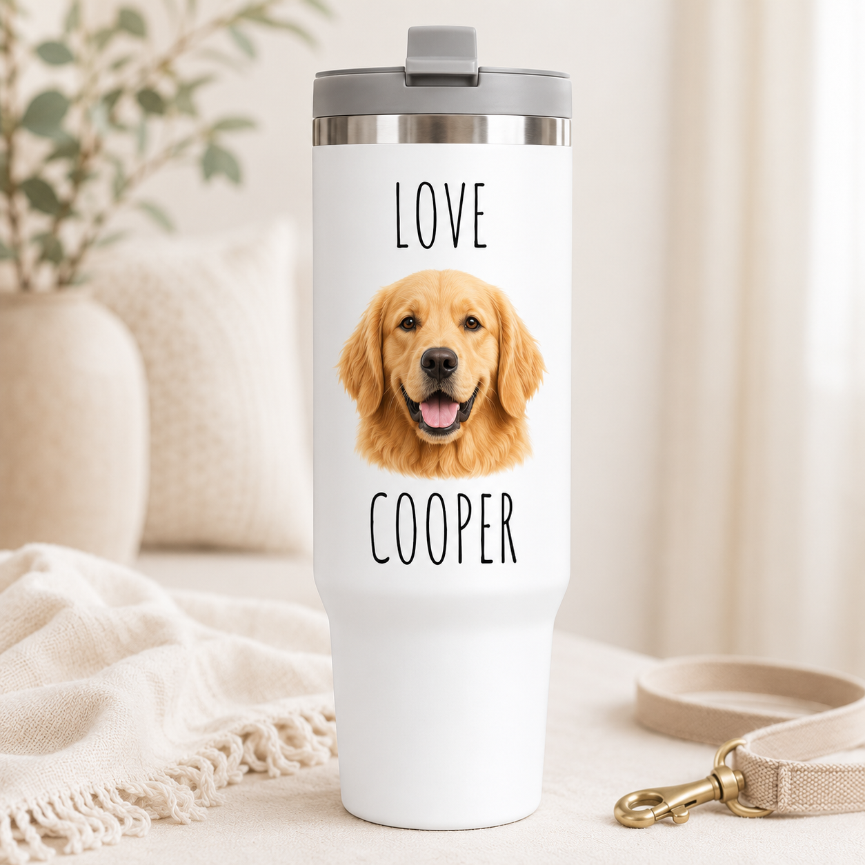 Custom Photo Best Dog Mom Ever 30oz Tumbler | Gift For Dog Lovers | Pet Lover Gifts TOM99