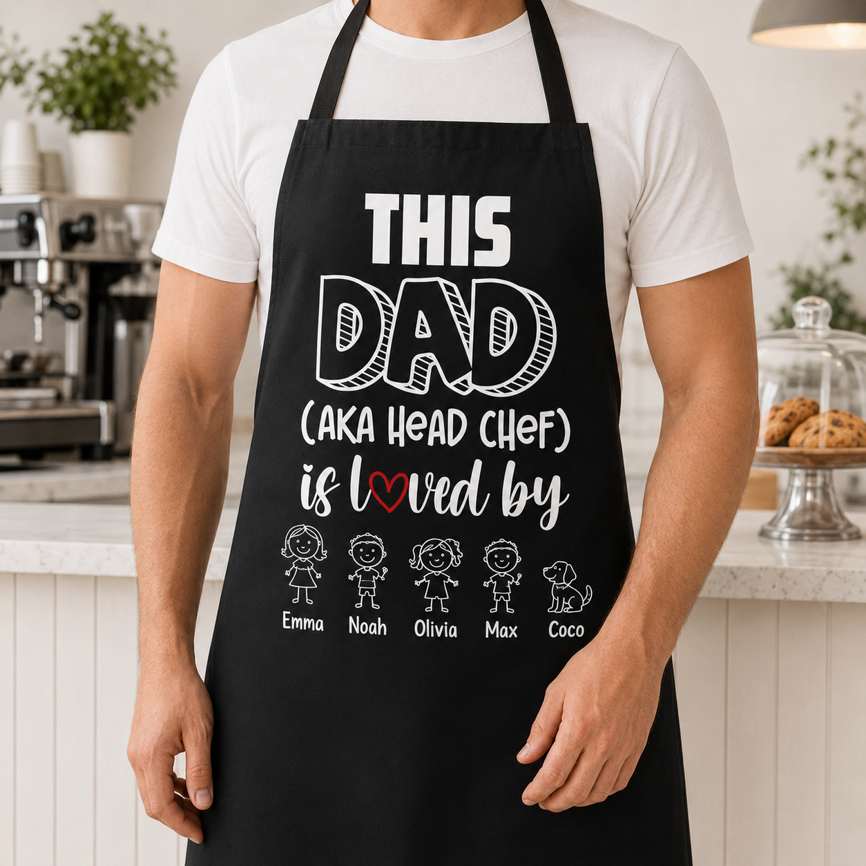 Personalized Dad Chef Apron, Custom Apron For Dad, Gifts For Dad - TOM99