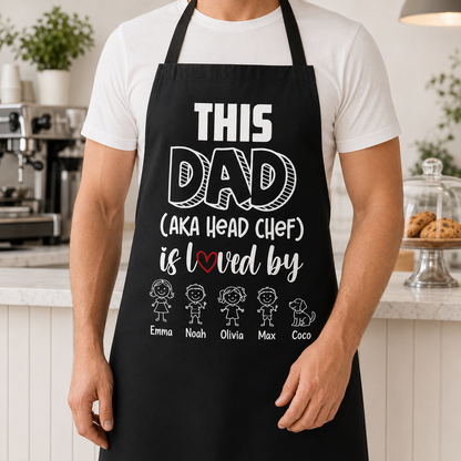Personalized Dad Chef Apron, Custom Apron For Dad, Gifts For Dad - TOM99