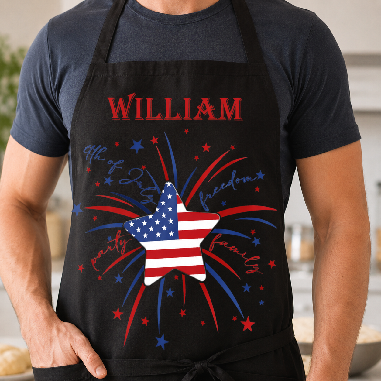 Custom American Dad Apron, Personalized Apron For Dad, Gifts For Dad - TOM99