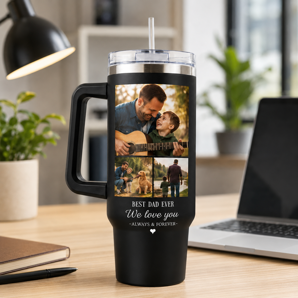 Custom  Photo Dad 40oz Tumbler, Personalized Dad Tumbler, Father’s Day Gift TOM99