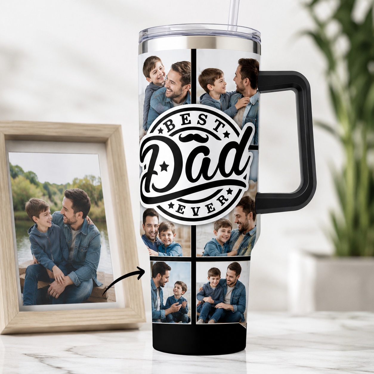 Custom Best Dad Ever 40oz Tumbler, Personalized Dad Tumbler, Father’s Day Gift TOM99