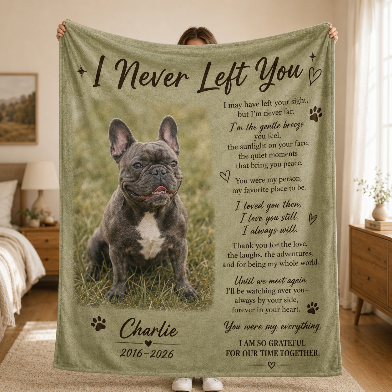 Custom Photo Dog Memorial Blanket | Personalized Dog Lovers Gifts | Gift For Dog Lovers TOM99