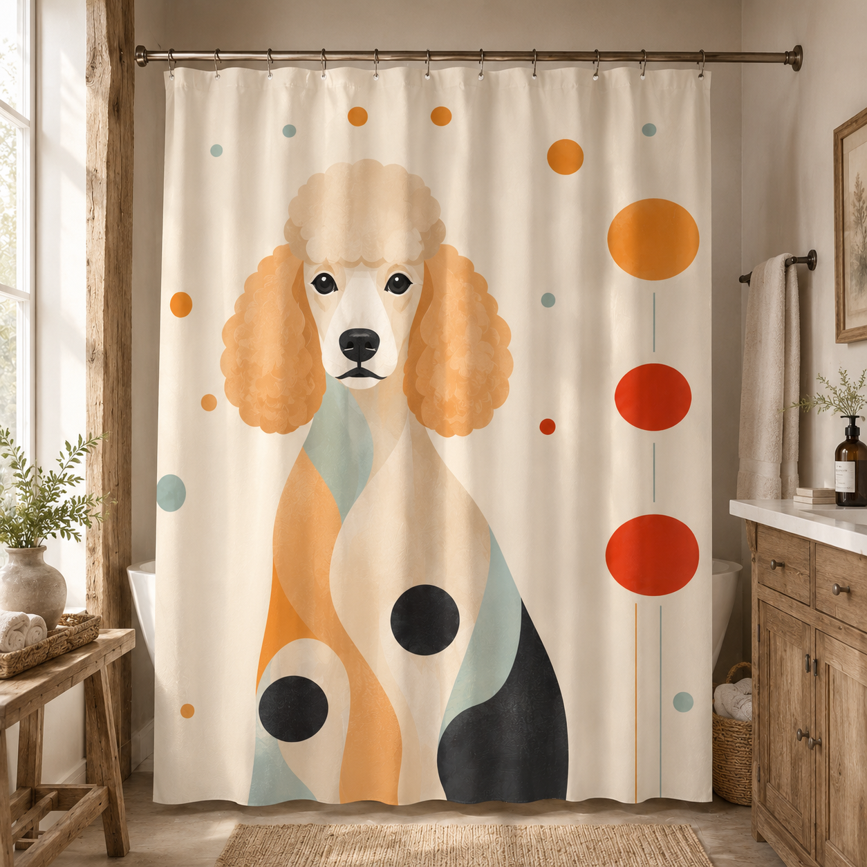 Custom Photo Dog Shower Curtain | Gift For Dog Lovers