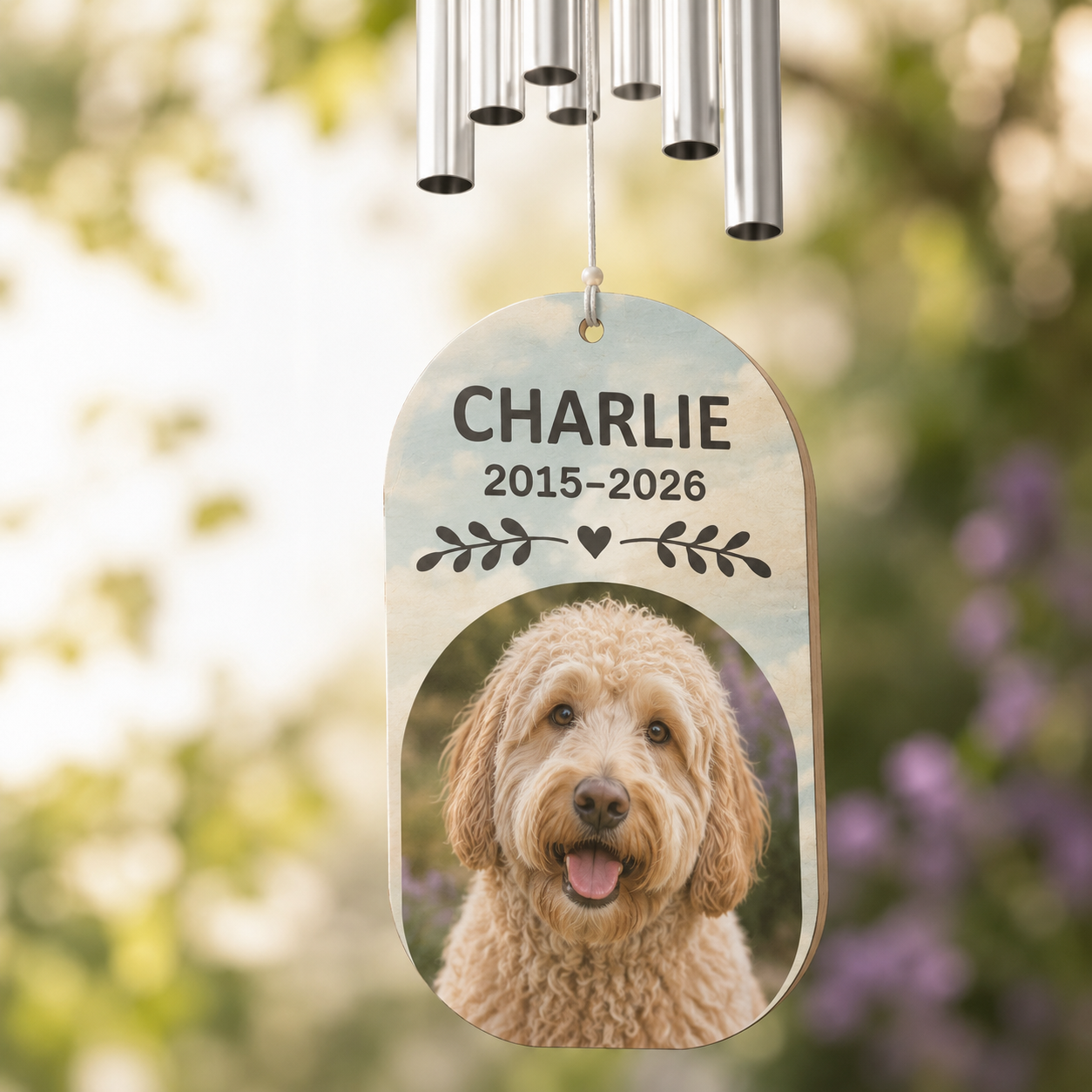 Custom Photo Dog Memory Hear The Wind Chime | Personalized Dog Lovers Gifts | Gift For Dog Lovers TOM99