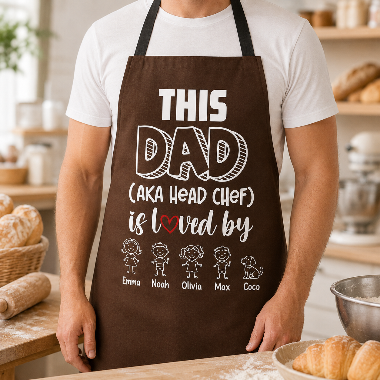 Personalized Dad Chef Apron, Custom Apron For Dad, Gifts For Dad - TOM99