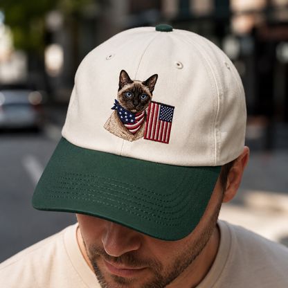 Custom Photo Cat Embroidered Hat, Custom Pet Photo Embroidered Cap, Gift For Cat Lovers Pa99