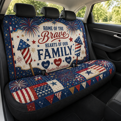 Personalized Brave Dad Car Rear Seat Cover, Custom Back Seat Protector For Dad, Gift For Dad TOM99
