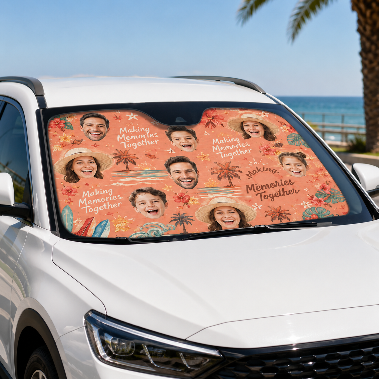 Personalized Dad's Memories Car Windshield Sun Shade, Custom Car Sun Shade for Dad, Gift For Dad TOM99