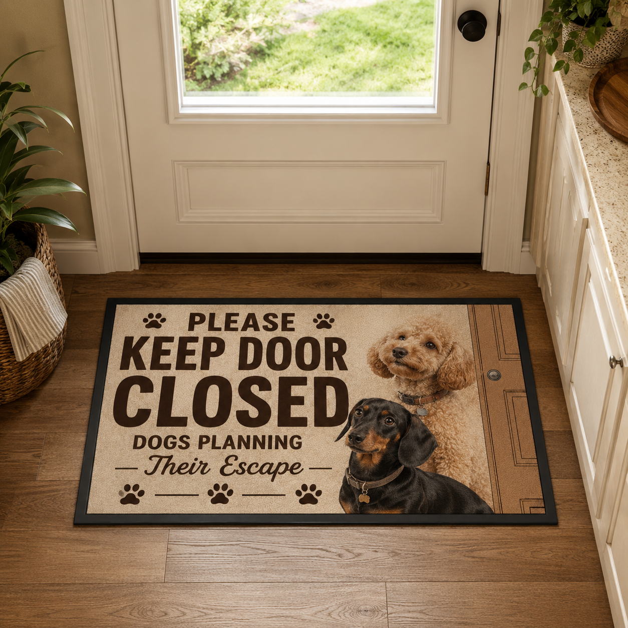 Custom Photo Please Keep Door Closed Dog Doormat | Photo Pet Doormat | Gift For Dog Lovers