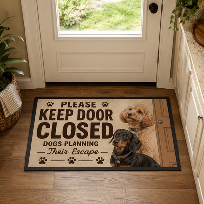 Custom Photo Please Keep Door Closed Dog Doormat | Photo Pet Doormat | Gift For Dog Lovers