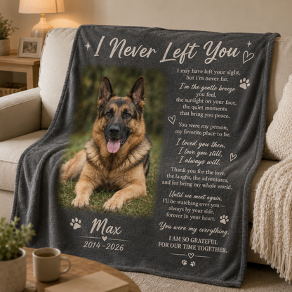 Custom Photo Dog Memorial Blanket | Personalized Dog Lovers Gifts | Gift For Dog Lovers TOM99