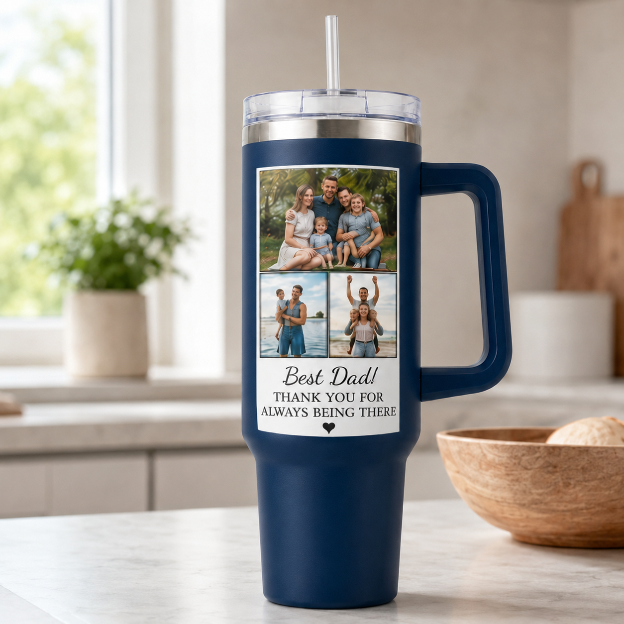 Custom  Photo Dad 40oz Tumbler, Personalized Dad Tumbler, Father’s Day Gift TOM99