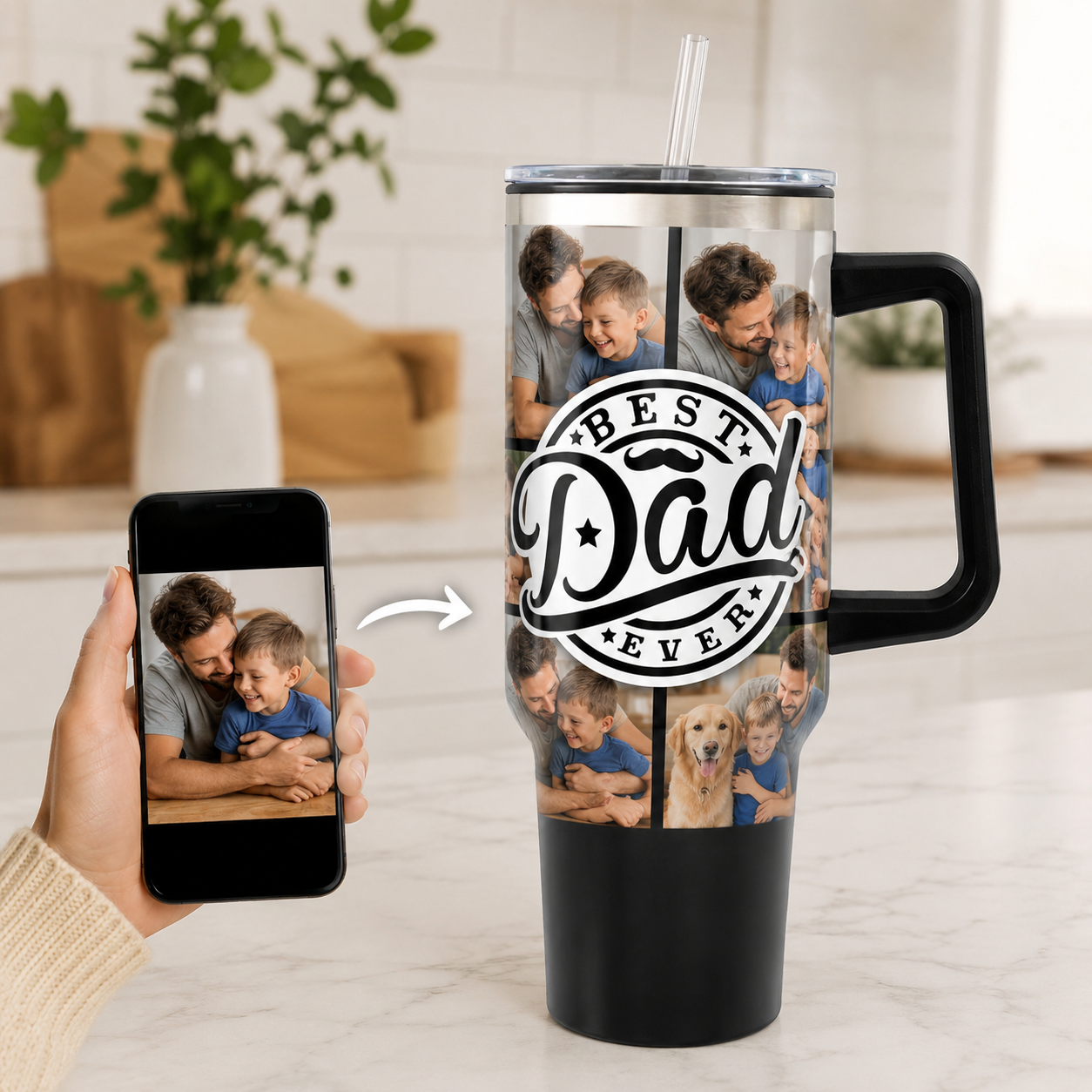 Custom Best Dad Ever 40oz Tumbler, Personalized Dad Tumbler, Father’s Day Gift TOM99
