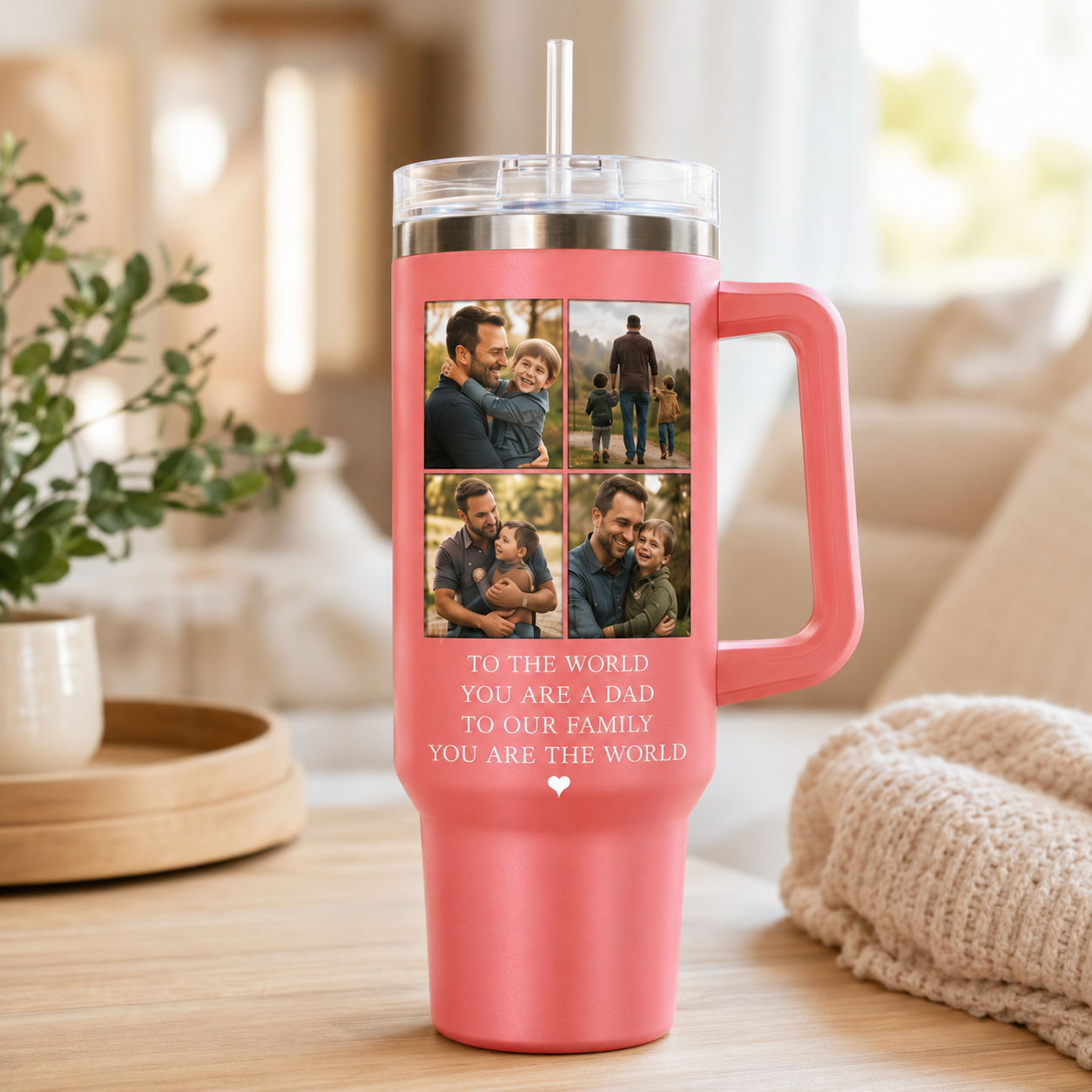 Custom  Photo Dad 40oz Tumbler, Personalized Dad Tumbler, Father’s Day Gift TOM99
