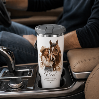 Custom Photo Girl Horse 30oz Tumbler | Gift For Horse Lovers | Pet Lover Gifts TOM99