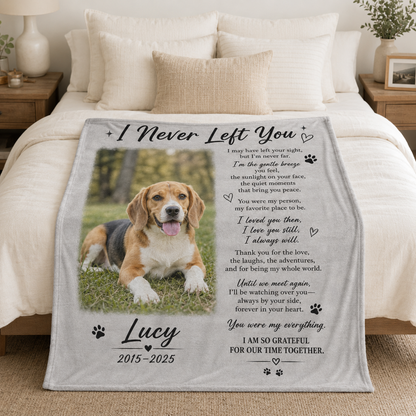 Custom Photo Dog Memorial Blanket | Personalized Dog Lovers Gifts | Gift For Dog Lovers TOM99