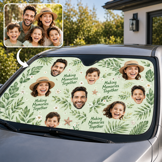 Personalized Dad's Memories Car Windshield Sun Shade, Custom Car Sun Shade for Dad, Gift For Dad TOM99